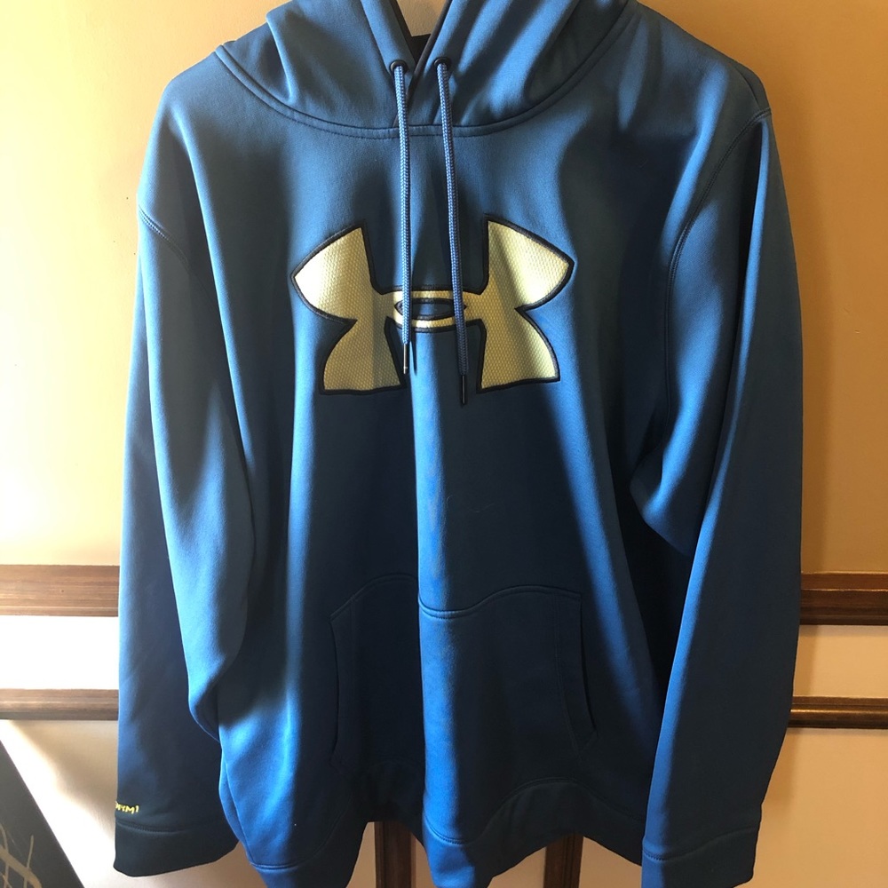 Under Armour Mens 2X Dark Turquoise Blue Hoodie